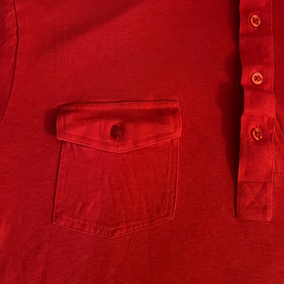 VINTAGE 80s Kansas City Chiefs KC Logo 7 Red Button Pocket NFL Polo Medium RARE - Picture 3 of 6